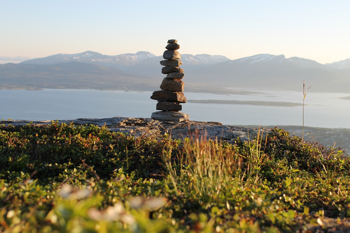 View from Storsteinen at midnight sun